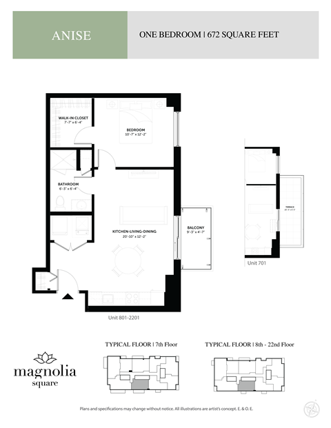a floor plan of a unit with a bedroom and a bathroom